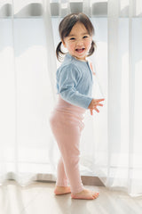 Avauma baby ribbed leggings - Mauve Pink, soft and stretchable cotton fabric for a cozy fit Avauma baby ribbed leggings - Mauve Pink, soft and stretchable cotton fabric for a cozy fit