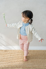Avauma high-waisted ribbed leggings for babies - Mauve Pink, designed for all-day comfort and movement Avauma high-waisted ribbed leggings for babies - Mauve Pink, designed for all-day comfort and movement