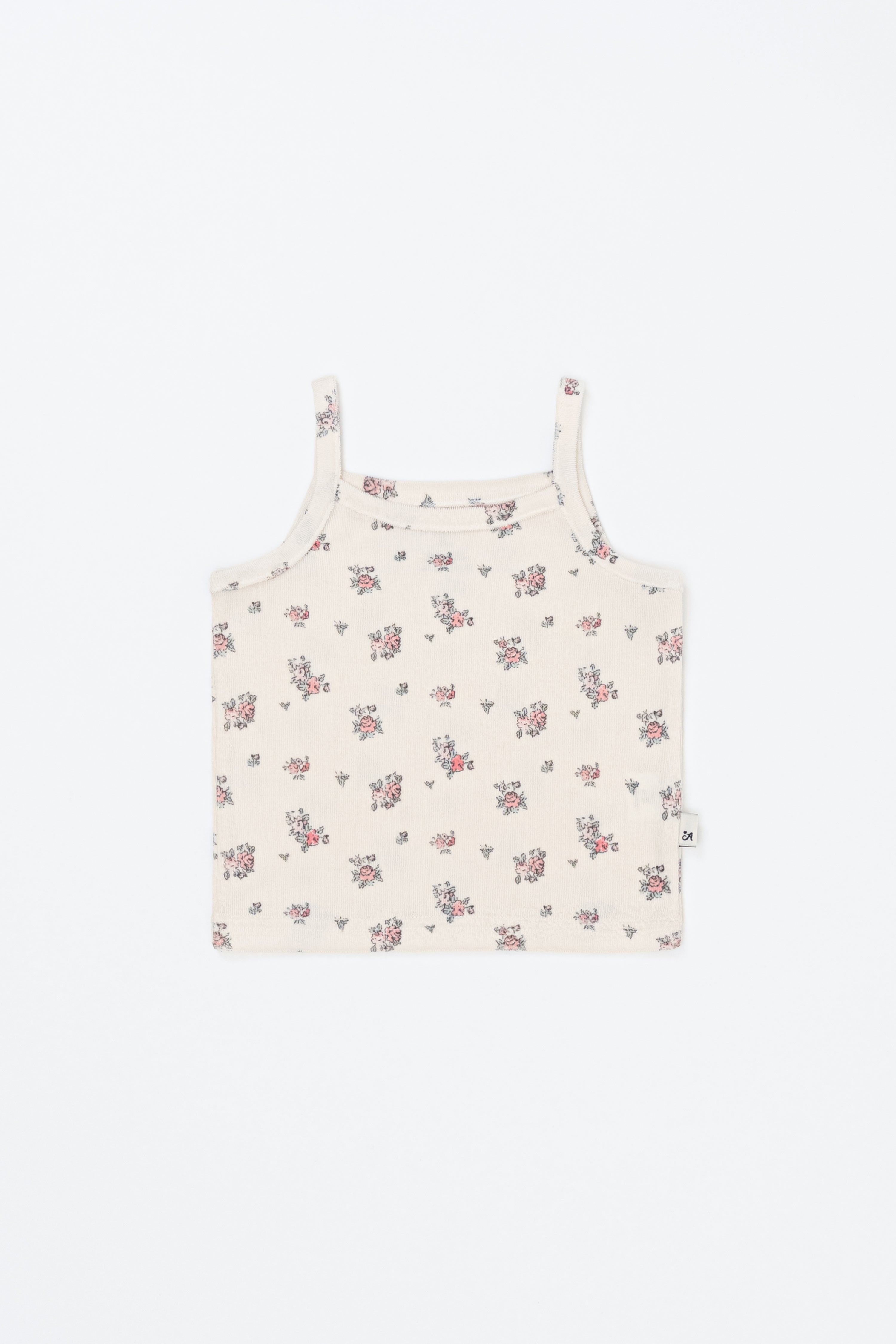 Avauma baby tank top with floral print in cream rose, soft and breathable cotton fabric for summer layering Avauma baby tank top with floral print in cream rose, soft and breathable cotton fabric for summer layering