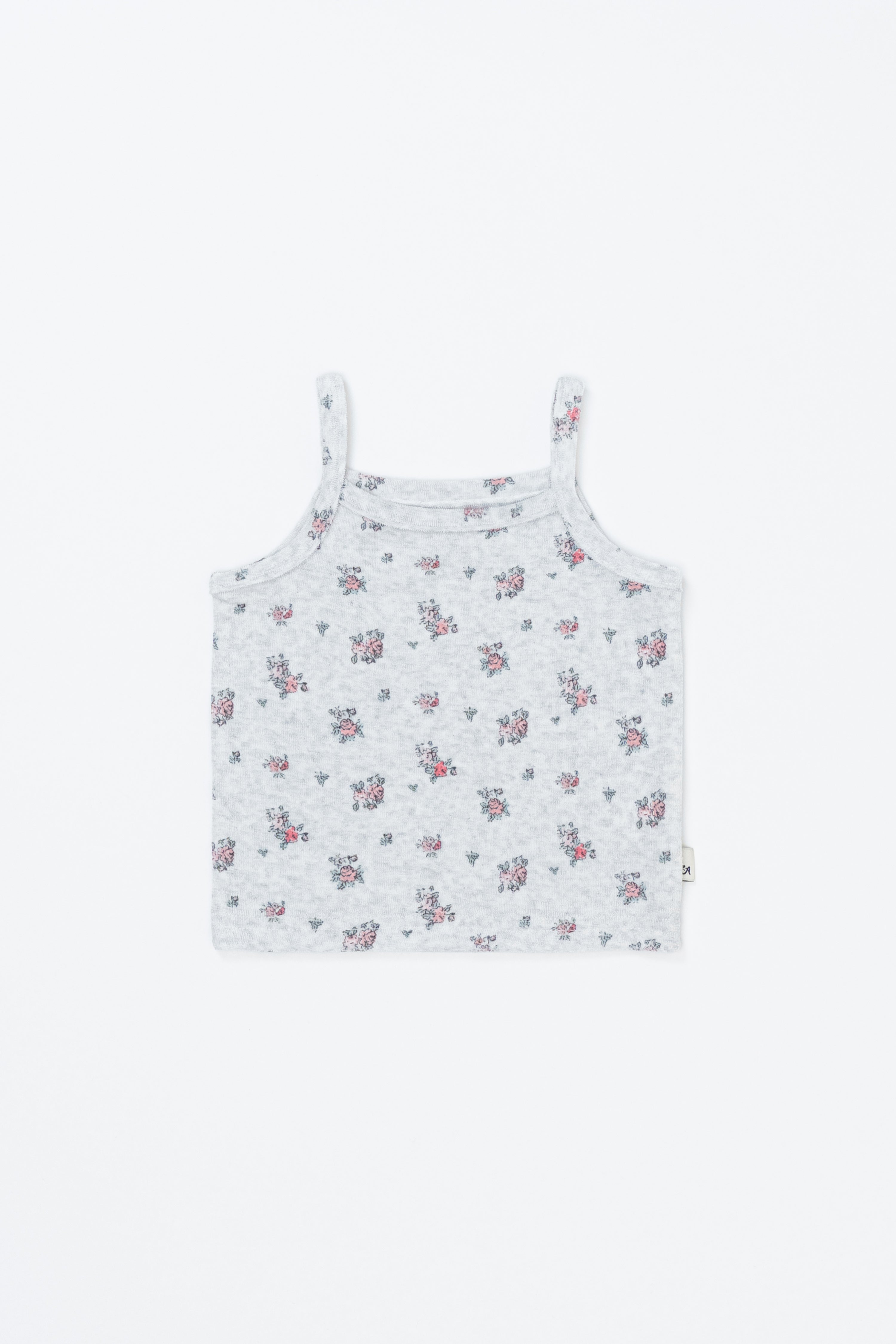 Avauma melange grey tank top for babies with berry floral pattern – cute and airy summer wear Avauma melange grey tank top for babies with berry floral pattern – cute and airy summer wear