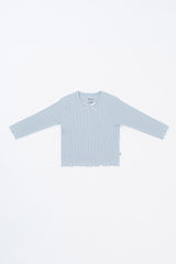 Avauma Chloe Ribbon Long Sleeve Top in Powder Blue – Ribbed baby top with bow detail
Avauma Chloe Ribbon Long Sleeve Top in Powder Blue – Ribbed baby top with bow detail