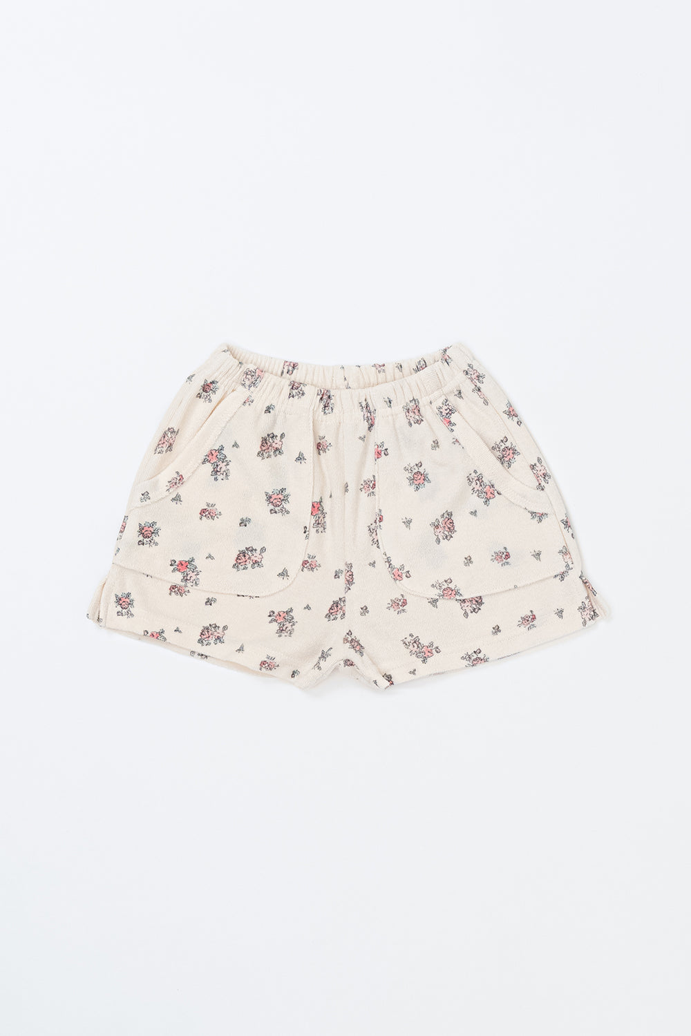 Flat Lay of Avauma Fluffy Garden Cream Rose Baby Shorts, Lightweight Cotton Shorts with Floral Print
 Flat Lay of Avauma Fluffy Garden Cream Rose Baby Shorts, Lightweight Cotton Shorts with Floral Print