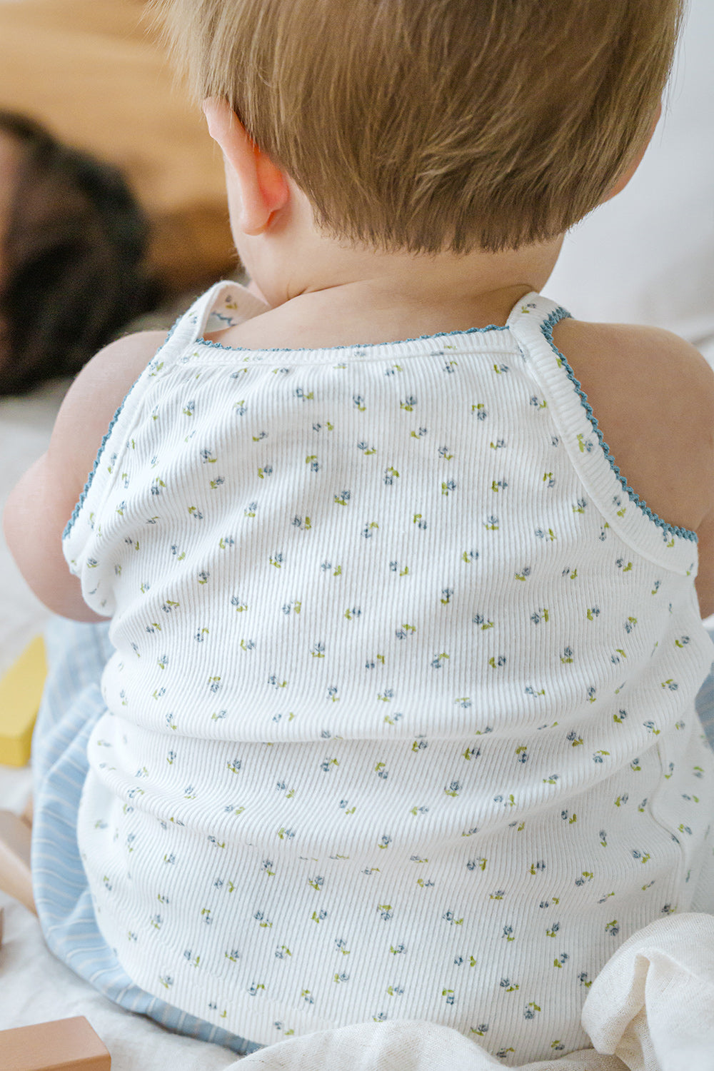 Back view of Avauma baby blue picot set – breathable sleeveless top with comfy shorts
Back view of Avauma baby blue picot set – breathable sleeveless top with comfy shorts