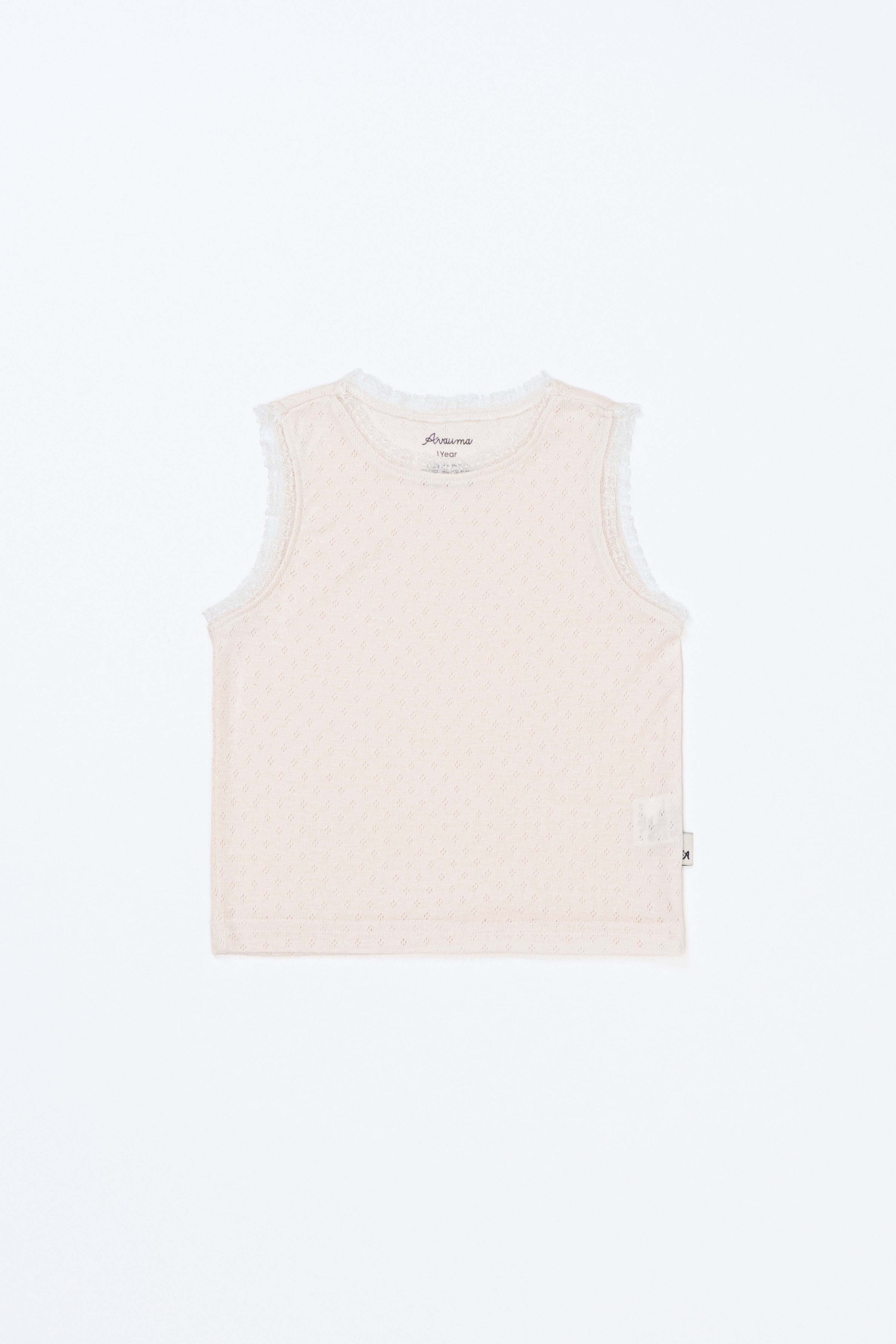 Avauma sleeveless baby tank top in vanilla cream – minimal design made of soft breathable cotton Avauma sleeveless baby tank top in vanilla cream – minimal design made of soft breathable cotton