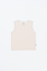 Avauma sleeveless baby tank top in vanilla cream – minimal design made of soft breathable cotton Avauma sleeveless baby tank top in vanilla cream – minimal design made of soft breathable cotton