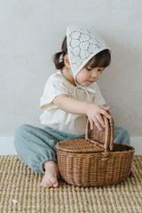 Toddler Girl Holding Basket in Avauma Breeze Jogger Pants Sage Mint, Soft Textured Cotton Baby Pants
Toddler Girl Holding Basket in Avauma Breeze Jogger Pants Sage Mint, Soft Textured Cotton Baby Pants