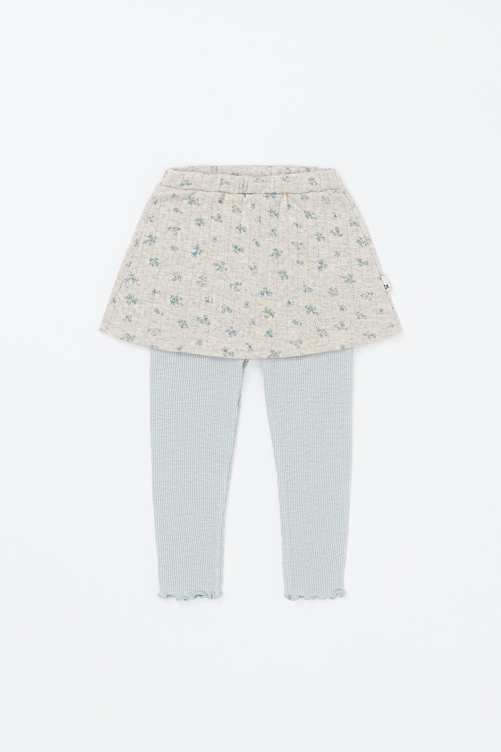 Avauma baby girl skirted leggings in mint green with tiny blue flower print Avauma baby girl skirted leggings in mint green with tiny blue flower print