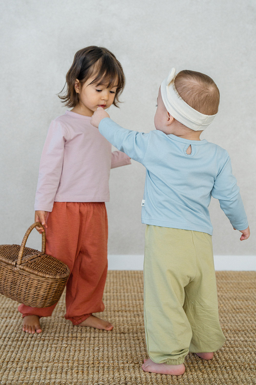 Avauma baby jogger outfits – Rosy Cocoa and Cloud Blue worn by toddler friends
 Avauma baby jogger outfits – Rosy Cocoa and Cloud Blue worn by toddler friends