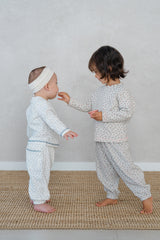 Toddlers in Avauma Spring Cream Ivory pajamas – floral waffle cotton sleepwear for baby girls
 Toddlers in Avauma Spring Cream Ivory pajamas – floral waffle cotton sleepwear for baby girls