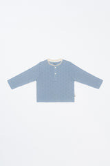 Avauma Lovely Breeze Henley Shirt in Haze Sky – Soft and Breathable Baby Long Sleeve Top Avauma Lovely Breeze Henley Shirt in Haze Sky – Soft and Breathable Baby Long Sleeve Top