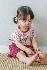 Toddler Girl Sitting Comfortably in Avauma Mellow Pop Setup Deep Berry, Perfect Casual Wear
Toddler Girl Sitting Comfortably in Avauma Mellow Pop Setup Deep Berry, Perfect Casual Wear