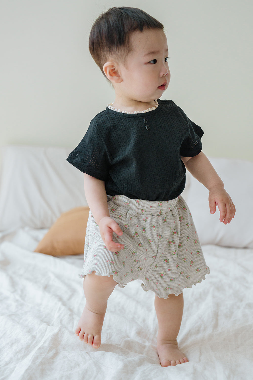 Toddler Boy Wearing Avauma Petit Bloom Rosy Cream Baby Shorts, Comfortable Elastic Waist Summer Shorts
Toddler Boy Wearing Avauma Petit Bloom Rosy Cream Baby Shorts, Comfortable Elastic Waist Summer Shorts