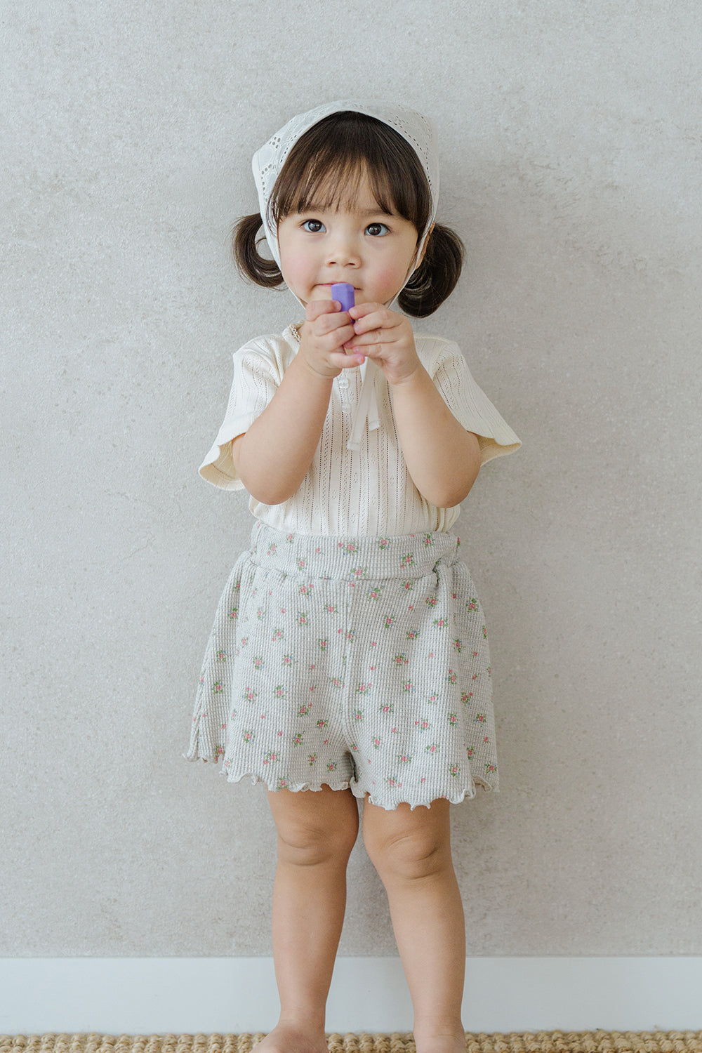 Toddler Girl Wearing Avauma Petit Bloom Rosy Cream Shorts, Lightweight Floral Baby Shorts for Summer
Toddler Girl Wearing Avauma Petit Bloom Rosy Cream Shorts, Lightweight Floral Baby Shorts for Summer