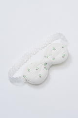 Avauma Petite Garden Baby Headband in Mint Garden with green floral embroidery on white ribbed fabric and lace elastic band Avauma Petite Garden Baby Headband in Mint Garden with green floral embroidery on white ribbed fabric and lace elastic band