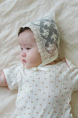 Side View of Baby Wearing Avauma Petite Garden Rosegarden Short Sleeve Floral Bodysuit and Lace Bonnet
Side View of Baby Wearing Avauma Petite Garden Rosegarden Short Sleeve Floral Bodysuit and Lace Bonnet