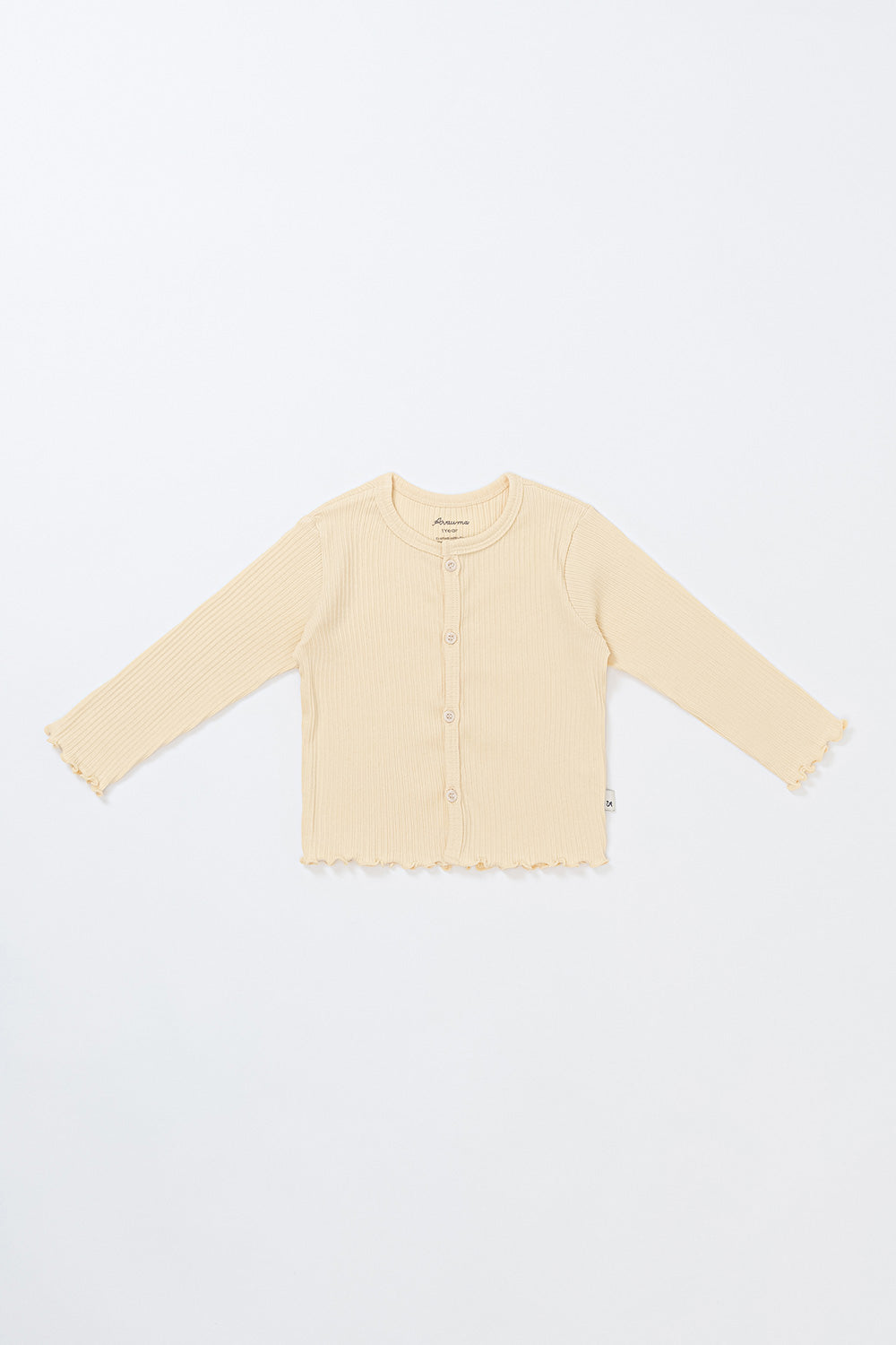 Avauma butter yellow ribbed baby cardigan, long sleeve cotton knit sweater for baby girl or toddler boy Avauma butter yellow ribbed baby cardigan, long sleeve cotton knit sweater for baby girl or toddler boy