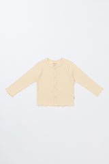 Avauma butter yellow ribbed baby cardigan, long sleeve cotton knit sweater for baby girl or toddler boy Avauma butter yellow ribbed baby cardigan, long sleeve cotton knit sweater for baby girl or toddler boy