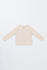 Avauma baby ribbed cardigan in off white, soft and cozy spring knitwear for toddlers Avauma baby ribbed cardigan in off white, soft and cozy spring knitwear for toddlers