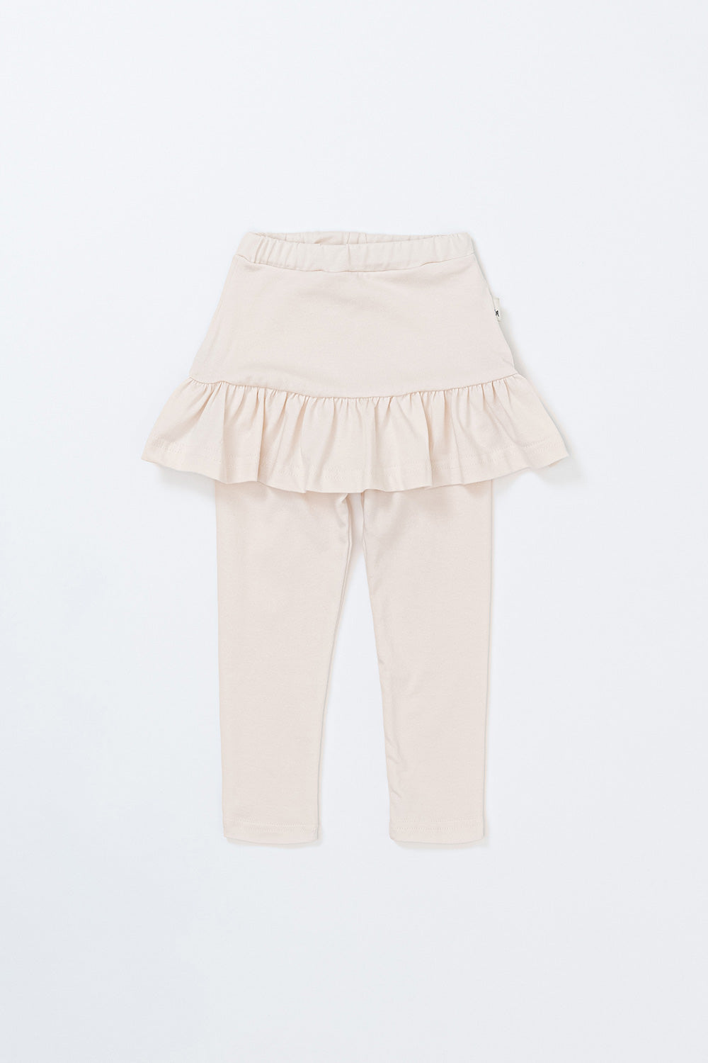 Avauma milky white baby skirt leggings laid flat, featuring delicate ruffle details โ trendy and cozy infant outfit Avauma milky white baby skirt leggings laid flat, featuring delicate ruffle details โ trendy and cozy infant outfit