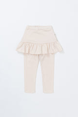 Avauma milky white baby skirt leggings laid flat, featuring delicate ruffle details โ trendy and cozy infant outfit Avauma milky white baby skirt leggings laid flat, featuring delicate ruffle details โ trendy and cozy infant outfit