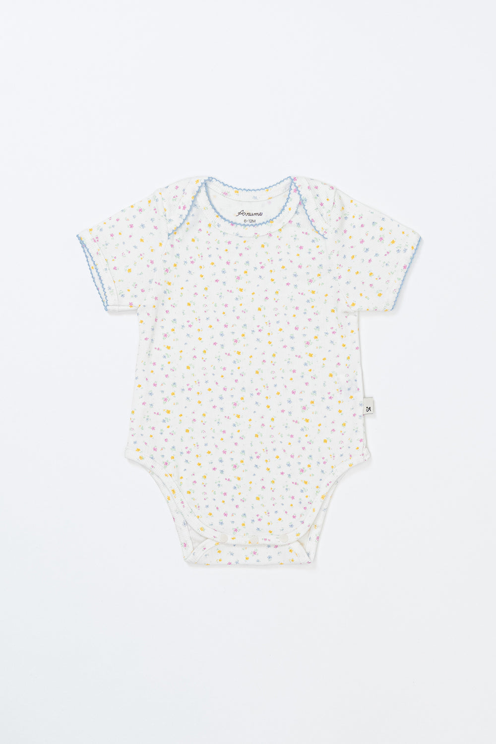 Flat Lay of Avauma Soft Rose Butter Garden Short Sleeve Baby Bodysuit, Delicate Floral Print Onesie
Flat Lay of Avauma Soft Rose Butter Garden Short Sleeve Baby Bodysuit, Delicate Floral Print Onesie