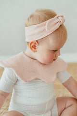 Flower Ribbon Headband - Minidot Pink