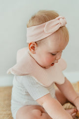 Flower Ribbon Headband - Minidot Pink