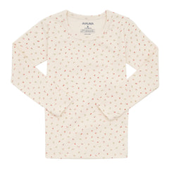 AVAUMA Momo Long Pajama Ivory Flower Pattern Perfect for all-day comfort, they're great for a relaxing day at home or any leisure activity. A reliable choice for parents seeking long-lasting sleepwear.