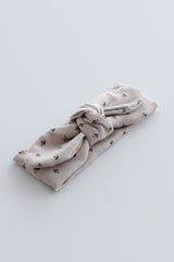 Flower Ribbon Headband - Chloe Beige