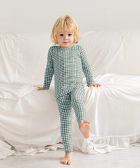 Bliss Check Long Pajama Mint