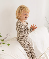 Bliss Check Long Pajama Beige