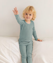 Bliss Check Long Pajama Mint