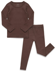 AVAUMA Pure Solid Brown Long Sleeve Set Comfortable Fabric