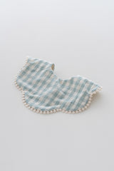 Creamy Gingham Bib - Aqua Mint