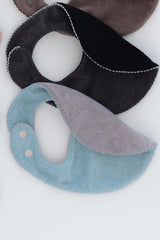 Soft Cloud BIb Set - Soft Charcoal-Airy Blue