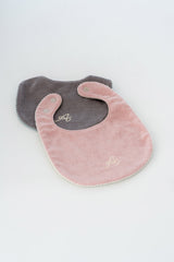 Soft Cloud BIb Set - Ash Gray-Muted Pink