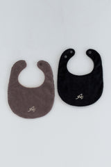 Soft Cloud BIb Set - Cocoa Latte Pebble Black