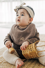 Soft Cloud BIb Set - Cocoa Latte Pebble Black