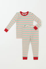 Holiday Long Sleeve Pajama Set - Candy Stripe Redcuff