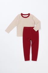 Holiday Long Sleeve Pajama Set - Cranberry Check