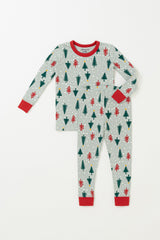 AVAUMA Holiday Long Sleeve Pajama Set - Happy Tree pattern Christmas baby pajama set