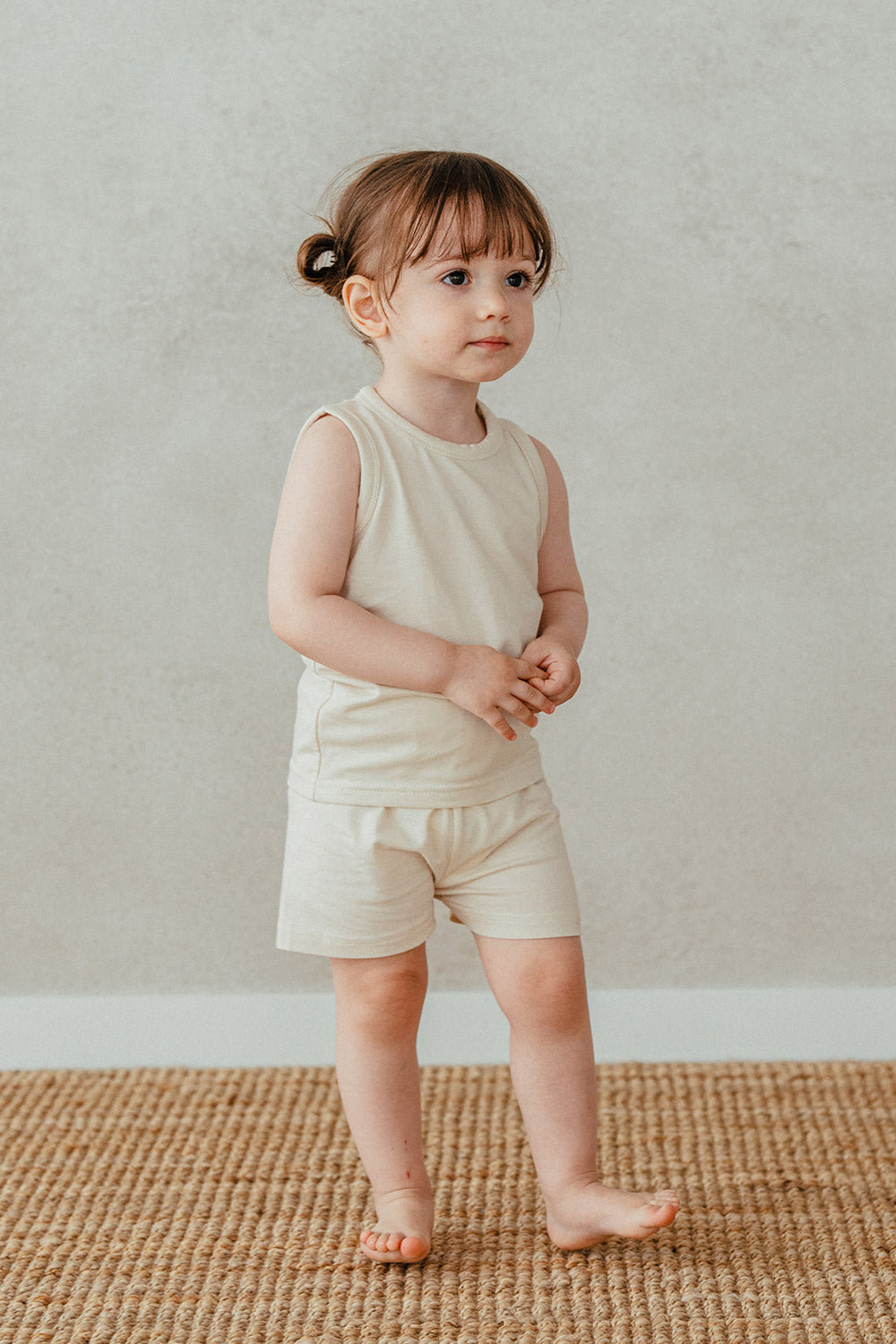 Modal Cool Comfort Tank Set - Cream. Eco-Friendly Material: Lenzing's modal is produced using sustainable methods, minimizing environmental impact.