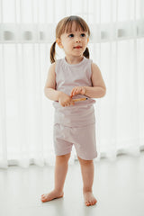 Modal Cool Comfort Tank Set - Violet. Breathability: The blend of cotton and modal provides excellent breathability, ensuring kids stay cool even in hot and humid weather.