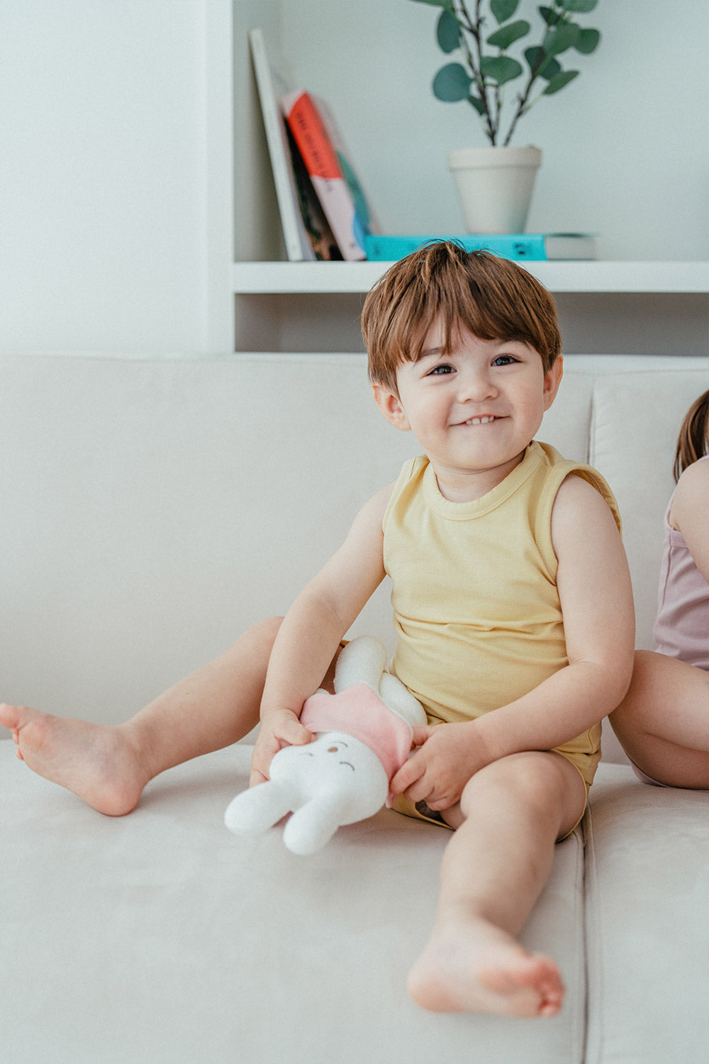 Modal Cool Comfort Tank Set - Yellow. The Modal Cool Comfort Tank Set is crafted from a premium blend of modal and cotton, offering both softness and coziness. It's perfect for kids to wear comfortably while playing with friends at the playground. Even with lots of sweating, it keeps them feeling fresh for longer periods.