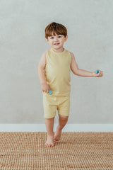 Modal Cool Comfort Tank Set - Yellow. Breathability: The blend of cotton and modal provides excellent breathability, ensuring kids stay cool even in hot and humid weather.