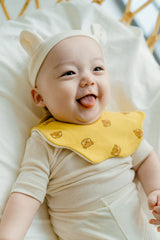 Classic Vanilla Pop Bib - Bear Honey Yellow