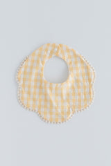 Creamy Gingham Bib - Butter Yellow