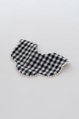 Creamy Gingham Bib - Classic Black