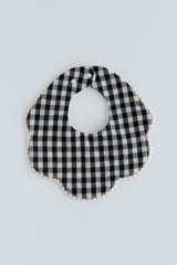 Creamy Gingham Bib - Classic Black