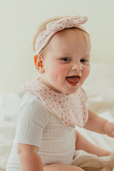 Classic Eyelet Flower Bib - Melody Pink